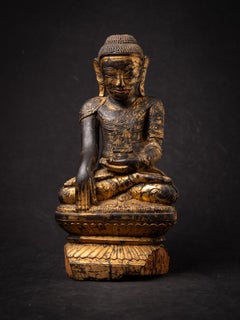 18th century Antique wooden Burmese Buddha statue from Burma