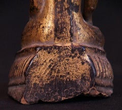 18th century Antique wooden Burmese Monk statue - OriginalBuddhas