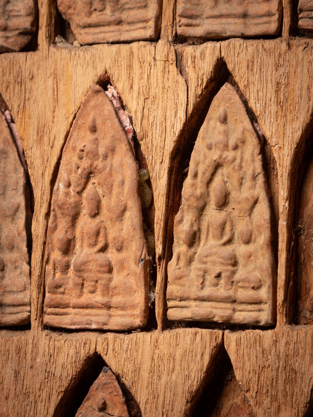18th century Antique wooden Burmese Temple panel from Burma For Sale 12