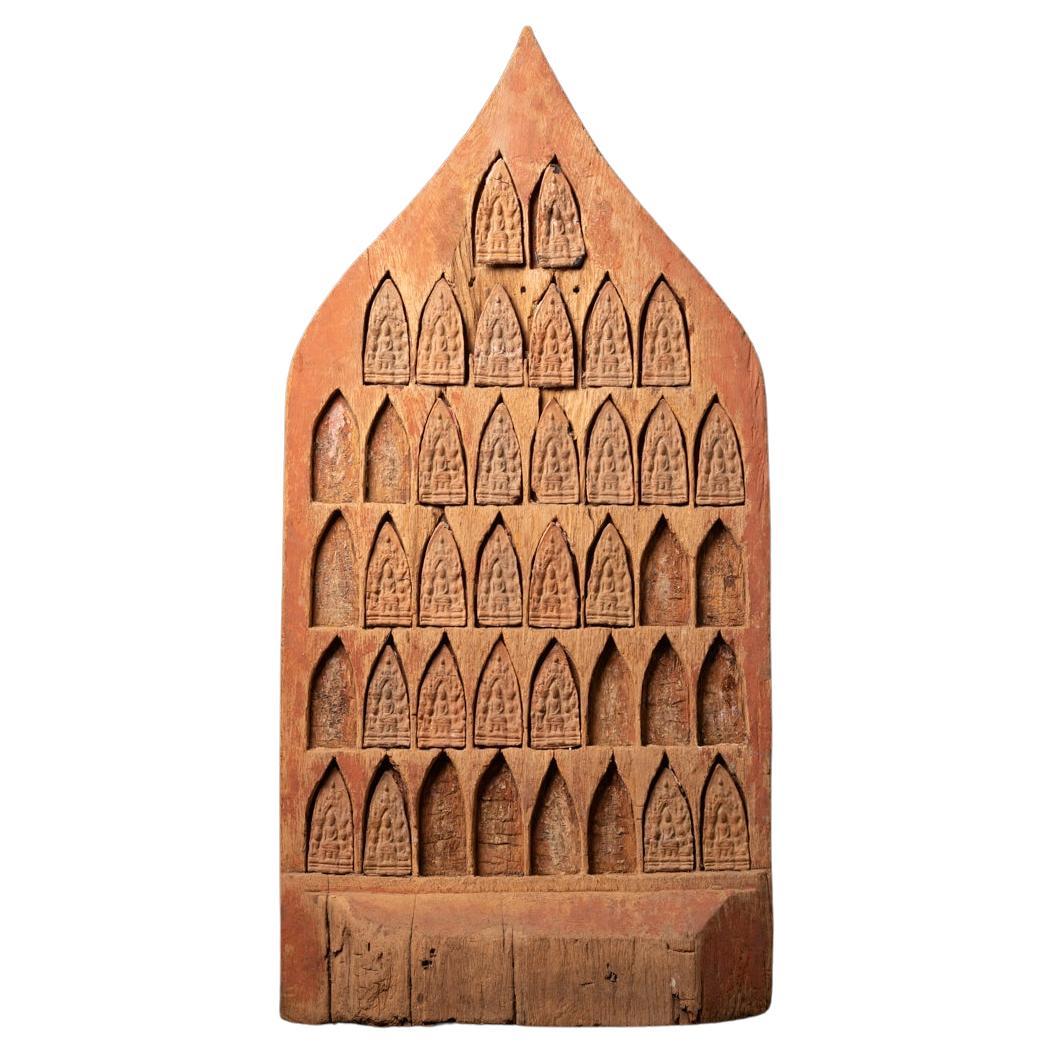 Antike burmesische Tempelplatte aus Holz aus dem 18. Jahrhundert aus Burma