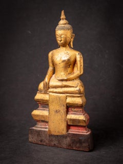 18th century Antique wooden Cambodian Buddha statue from Cambodia