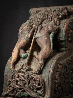 18th century Antique wooden Indian temple fragment from India