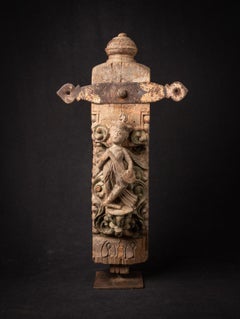 18th century Antique wooden Indian Temple fragment from India
