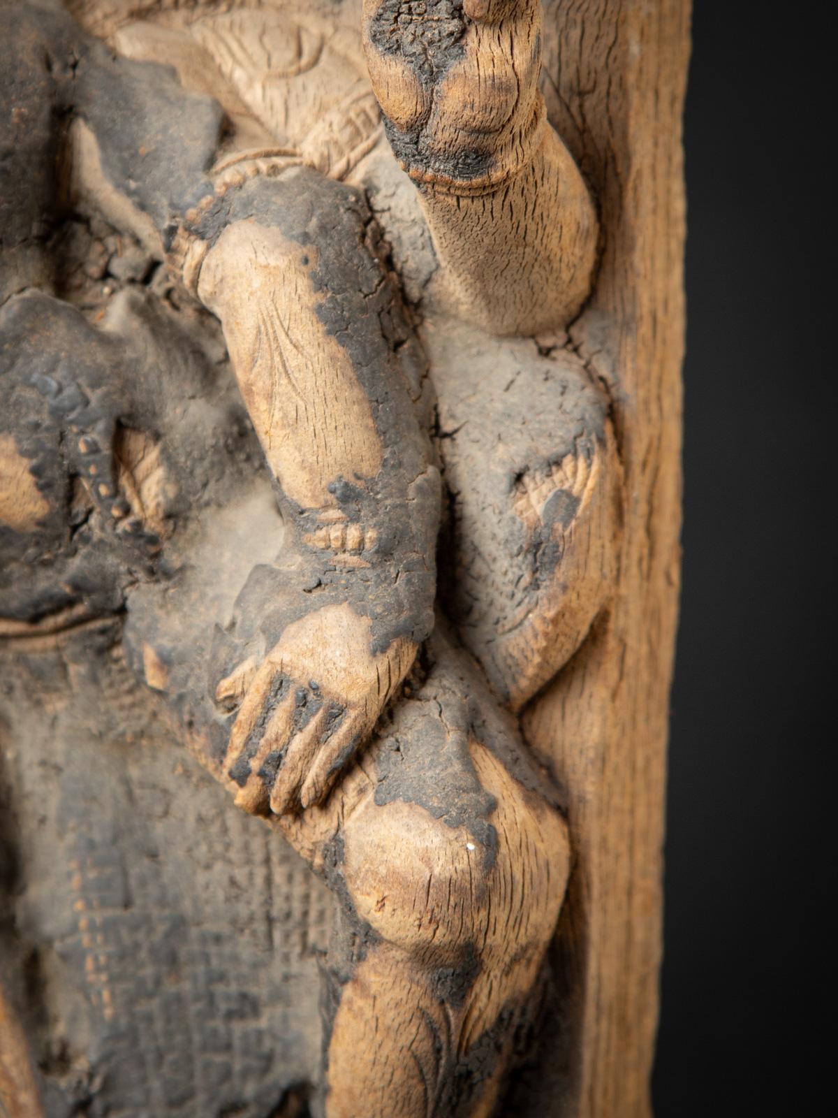 18th century Antique wooden Indian temple panel from India For Sale 4