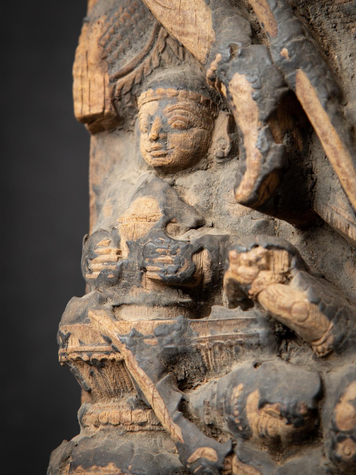 18th century Antique wooden Indian temple panel from India For Sale 6