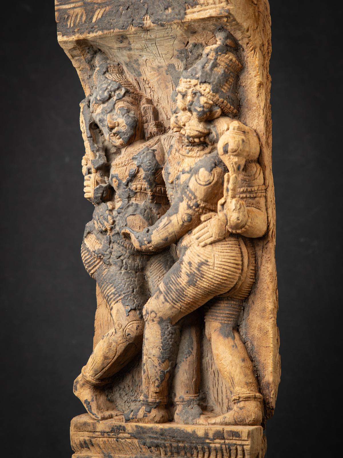 18th century Antique wooden Indian temple panel from India For Sale 6