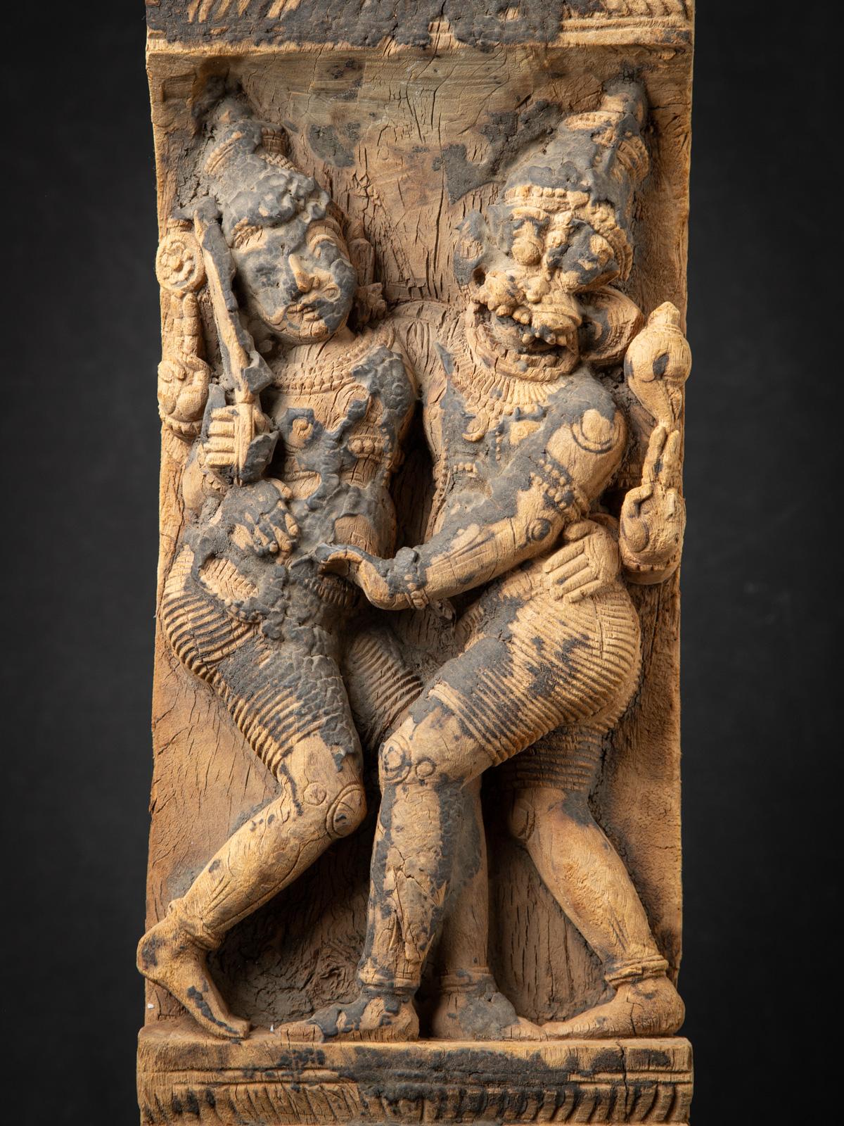 18th century Antique wooden Indian temple panel from India For Sale 7