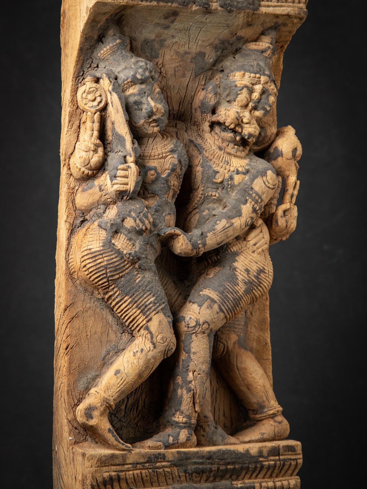 18th century Antique wooden Indian temple panel from India For Sale 8