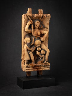 18th century Antique wooden Indian temple panel from India