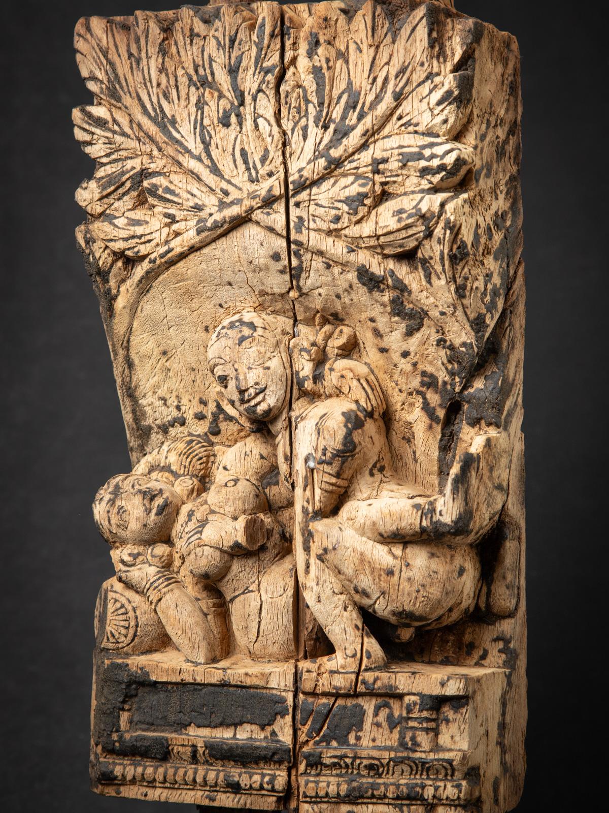 18th Century and Earlier 18th century Antique wooden Indian temple panel from India For Sale