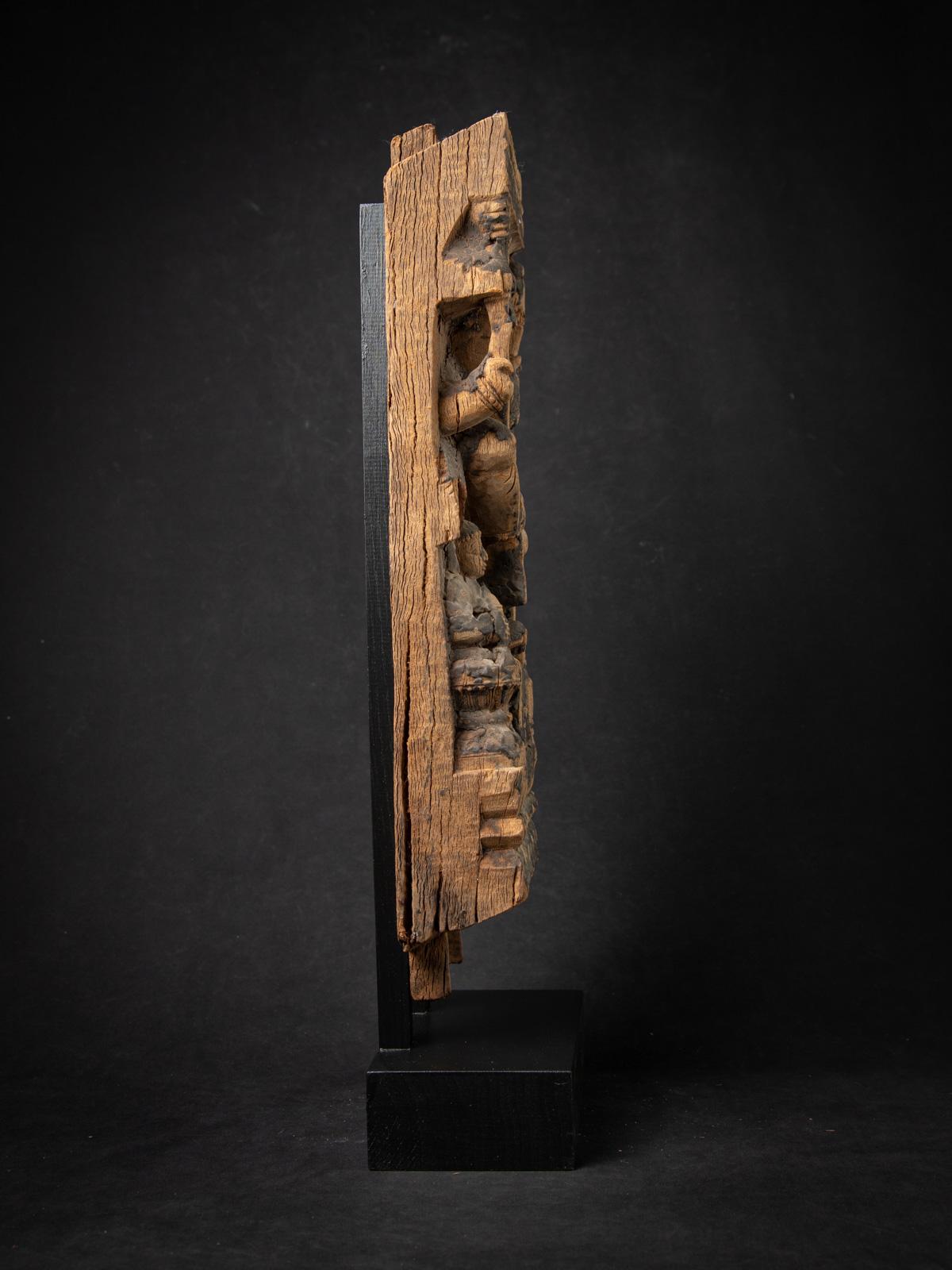 18th Century and Earlier 18th century Antique wooden Indian temple panel from India For Sale