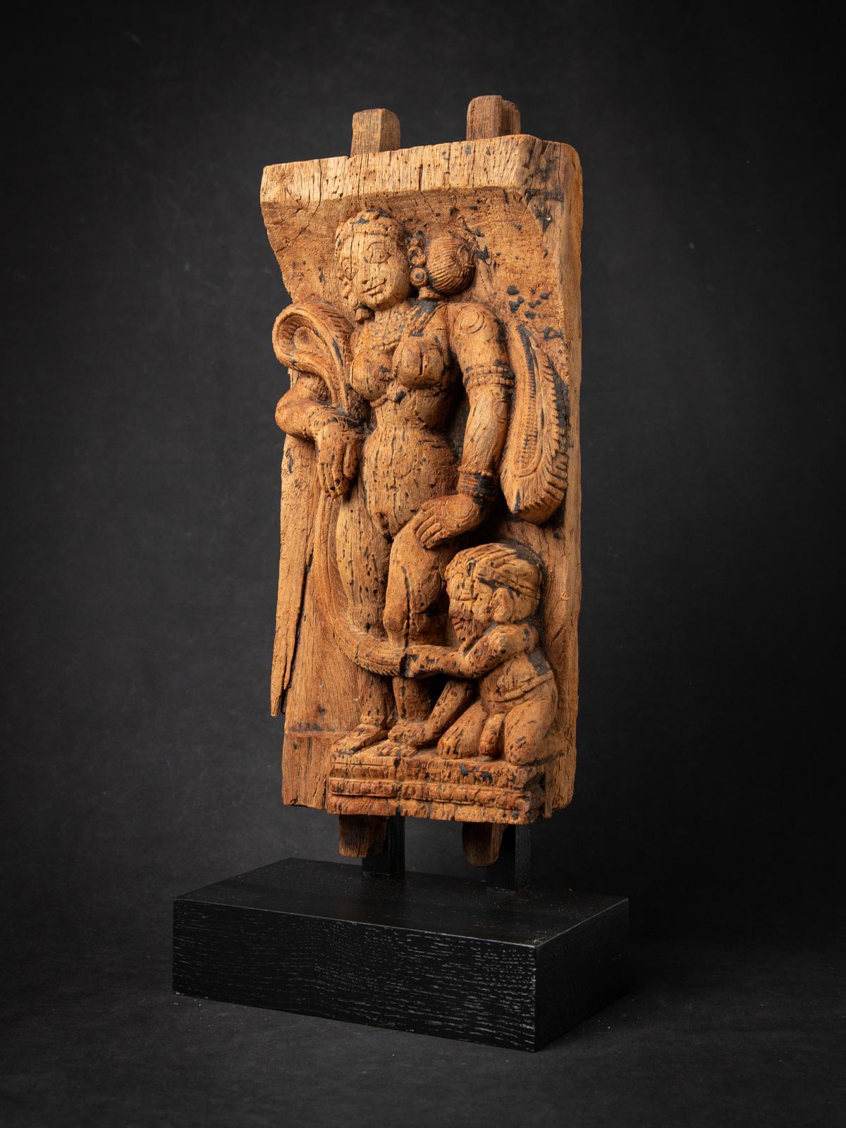 18th Century and Earlier 18th century Antique wooden Indian temple panel from India For Sale