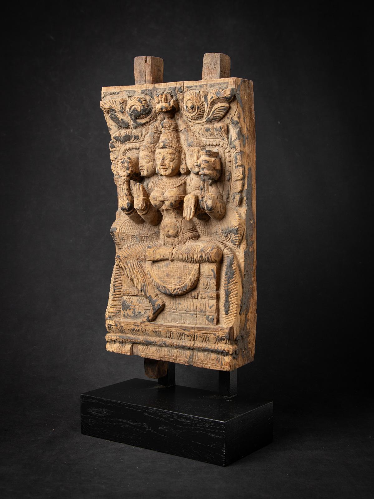 Bois Panneau de temple indien ancien en bois du 18ème siècle en vente