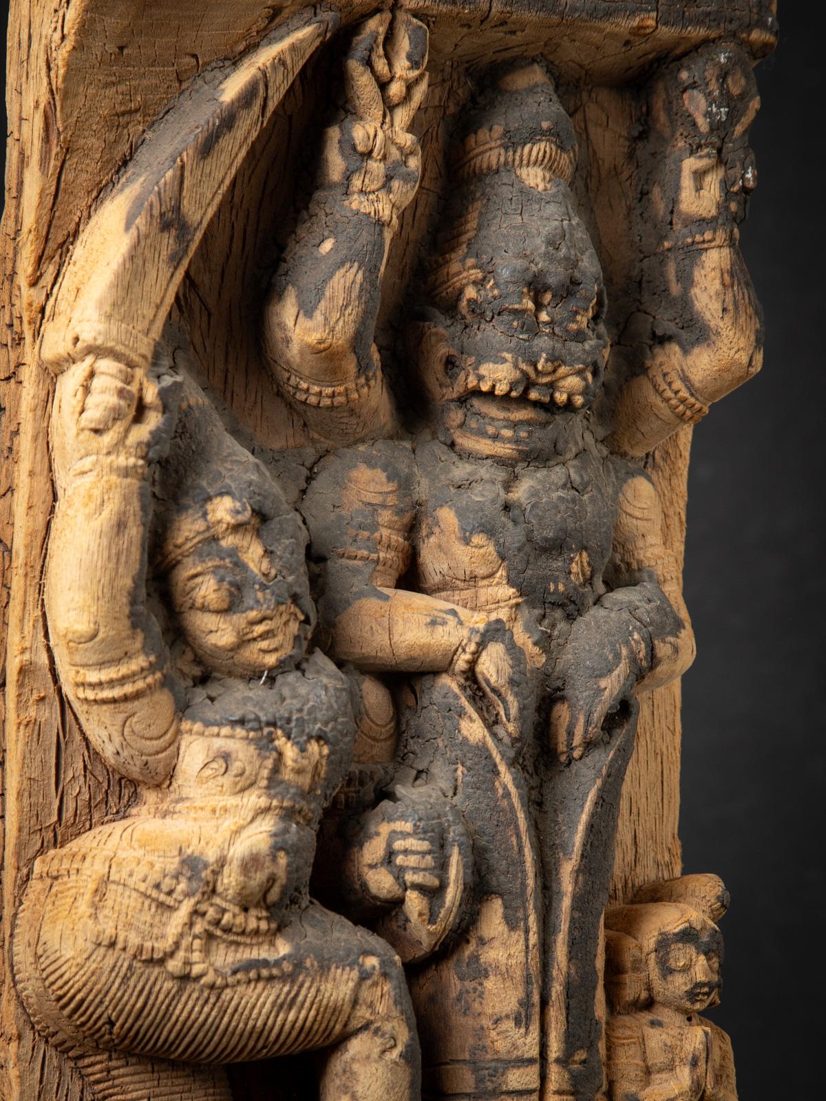 18th century Antique wooden Indian temple panel from India For Sale 1