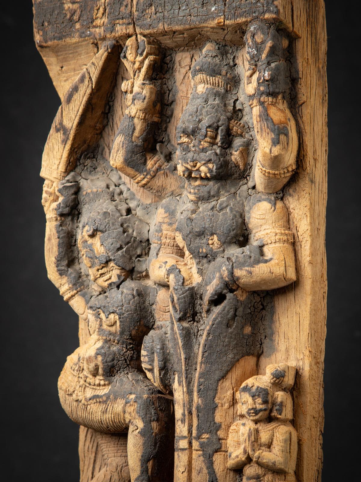 18th century Antique wooden Indian temple panel from India For Sale 3