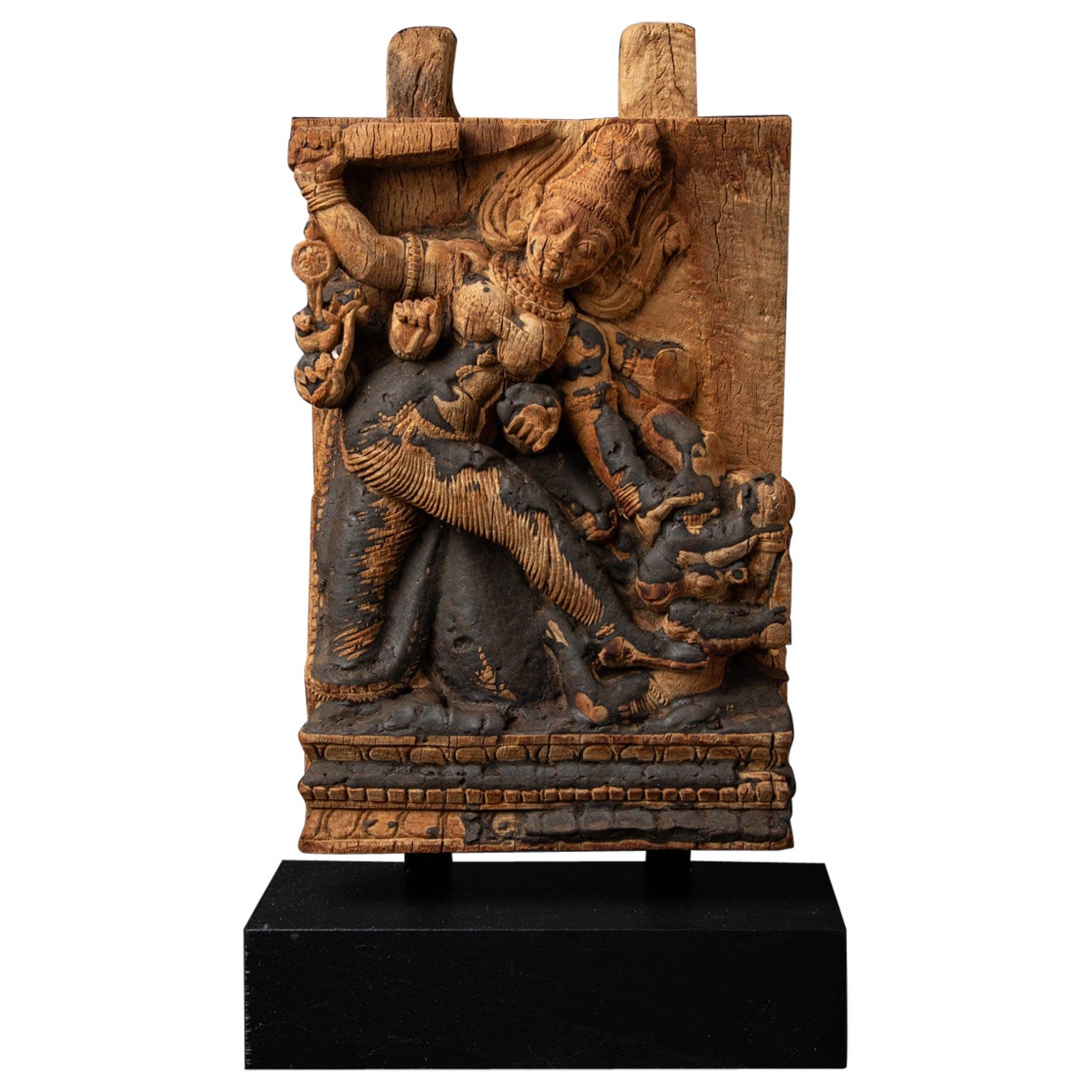 18th century Antique wooden Indian temple panel from India