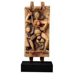 18th century Antique wooden Indian temple panel from India