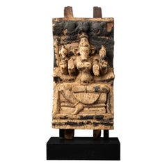 18th century Antique wooden Indian temple panel from India