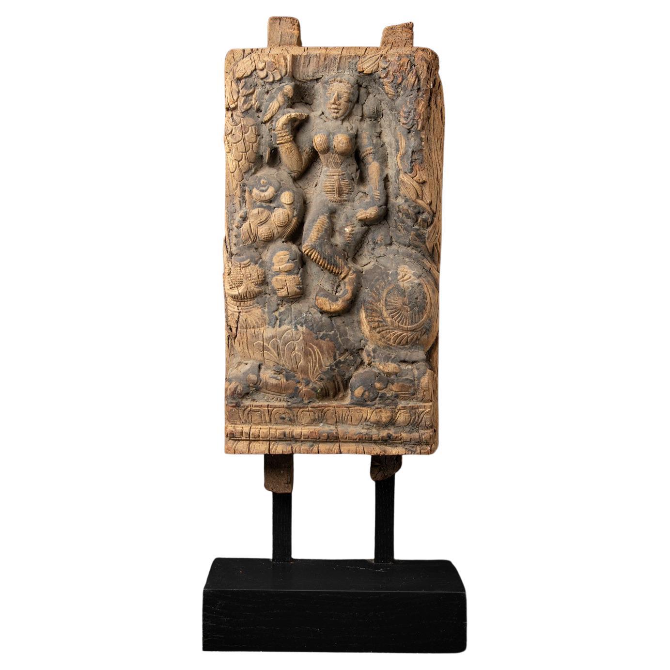 18th century Antique wooden Indian temple panel from India For Sale