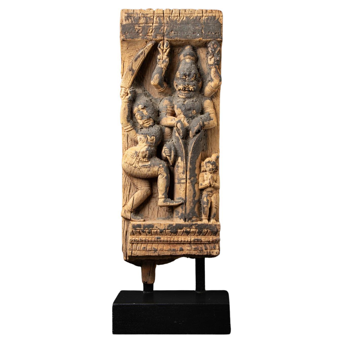 18th century Antique wooden Indian temple panel from India