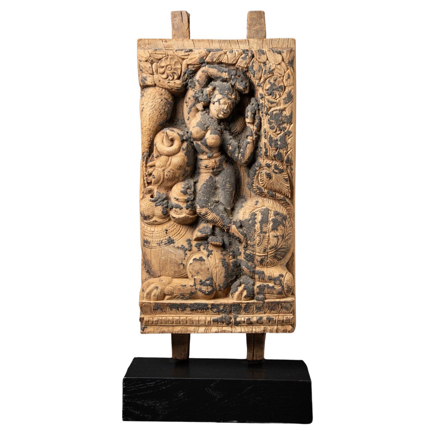 18th century Antique wooden Indian temple panel from India