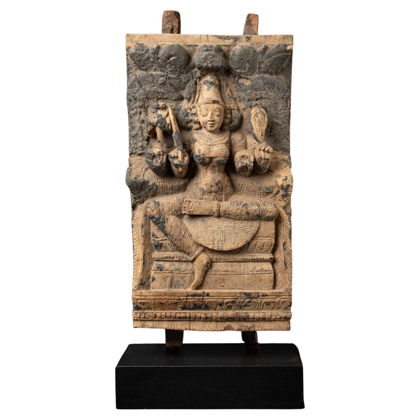 18th century Antique wooden Indian temple panel from India For Sale