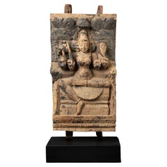 Pannello antico di legno del tempio indiano del XVIII secolo, proveniente dall'India