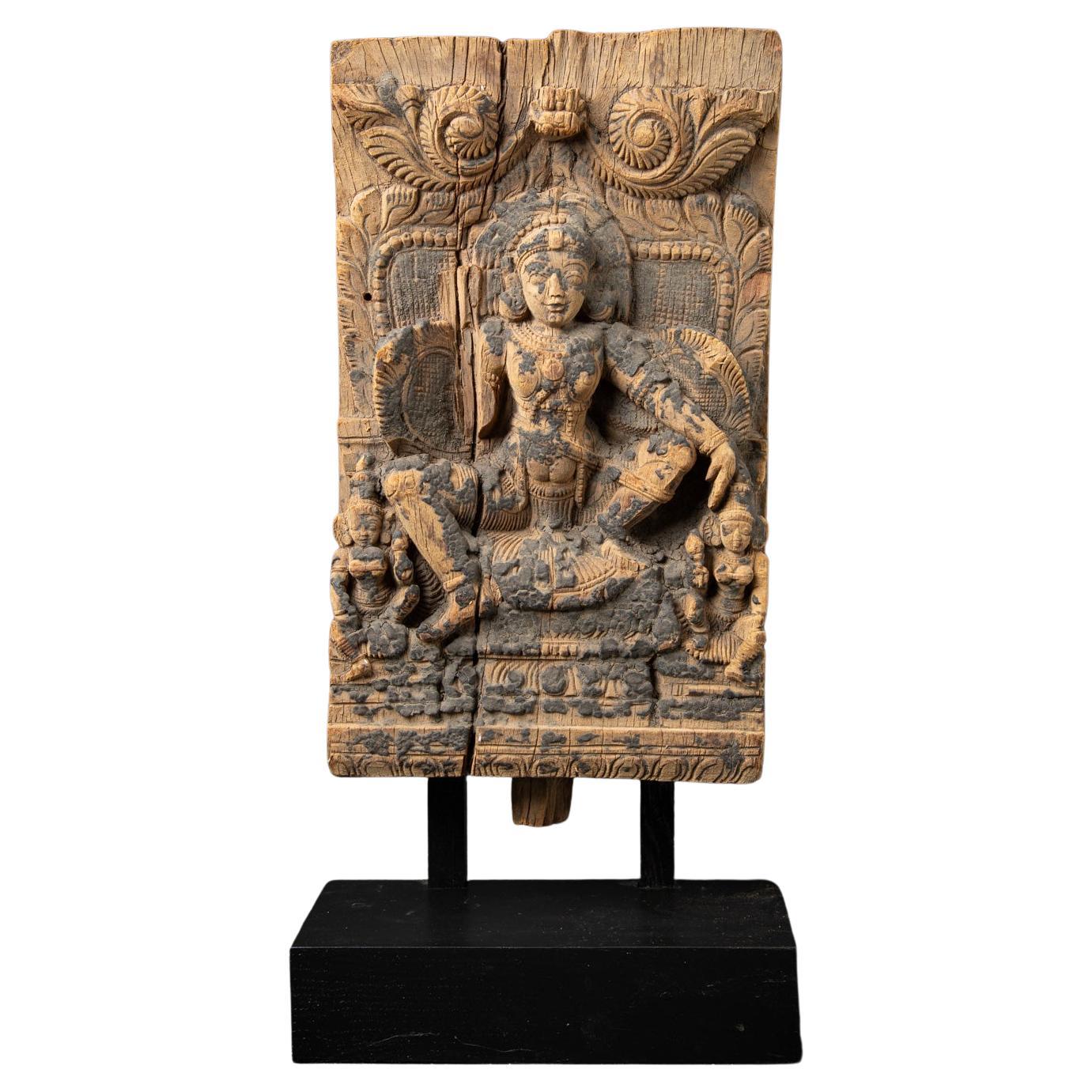 18th century Antique wooden Indian temple panel from India