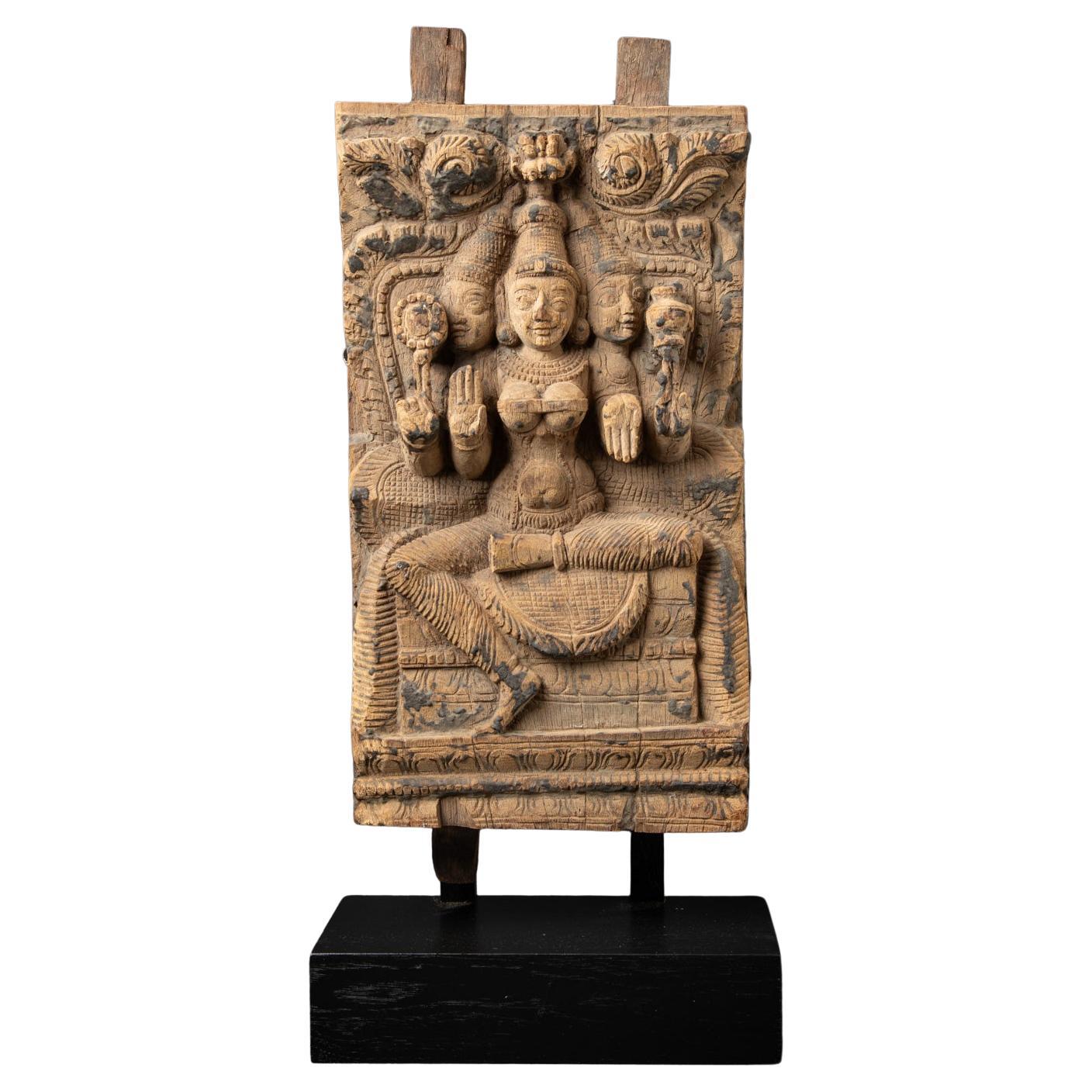 Panneau de temple indien ancien en bois du 18ème siècle en vente
