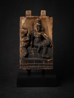 18th century Antique wooden panel of Hindu Deity from India