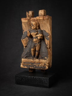 18th century Antique wooden panel of Hindu god from India