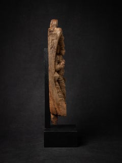 18th century Antique wooden panel of the goddess Devi from India