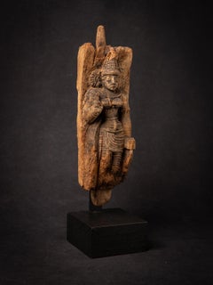 18th century Antique wooden panel of the goddess Devi from India