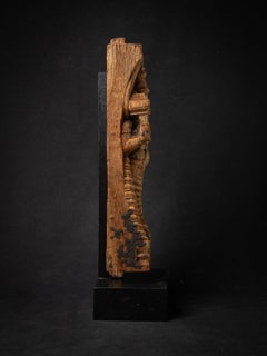 18th century Antique wooden panel of the goddess Devi from India