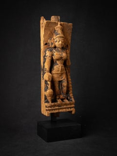 18th century Antique wooden panel of the goddess Devi from India
