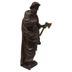 18th Century Antique Wooden Sculpture - Saint Joseph of Nazareth - 1H56
