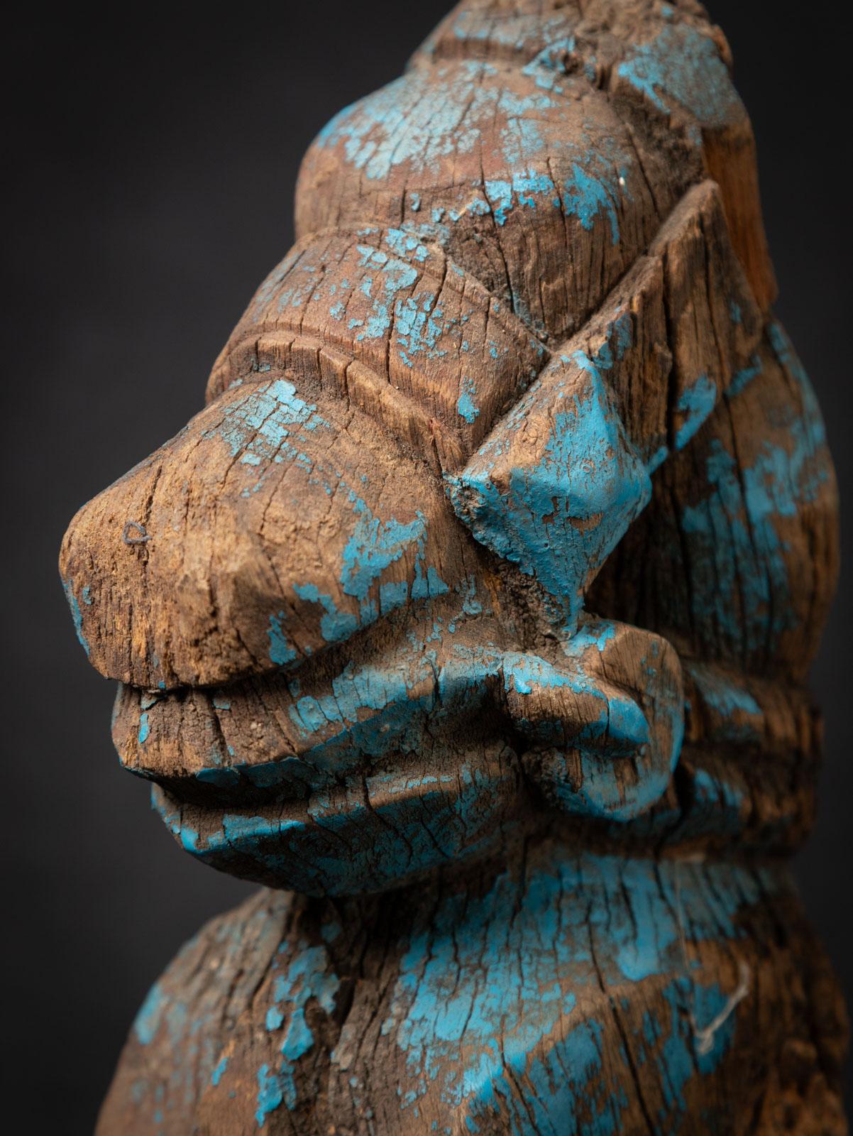 18th century Antique wooden temple fragment of a Horse head 7