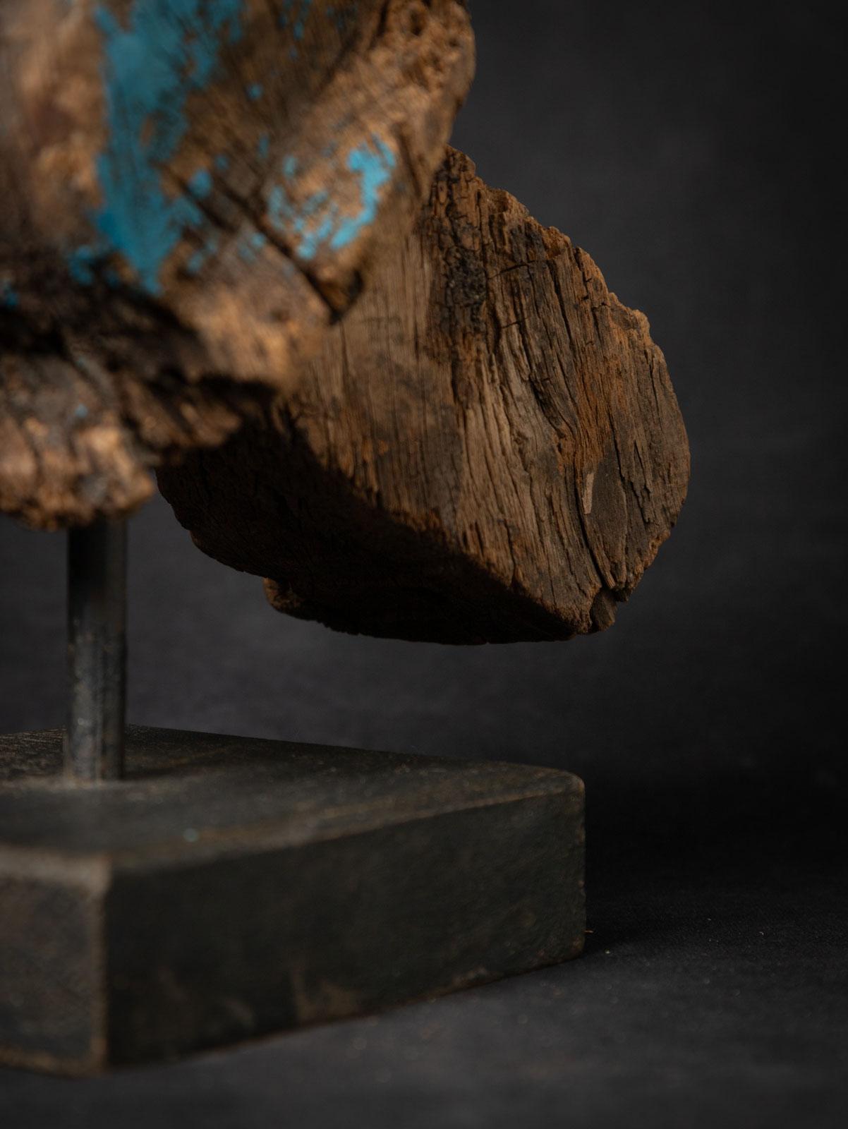18th century Antique wooden temple fragment of a Horse head 10