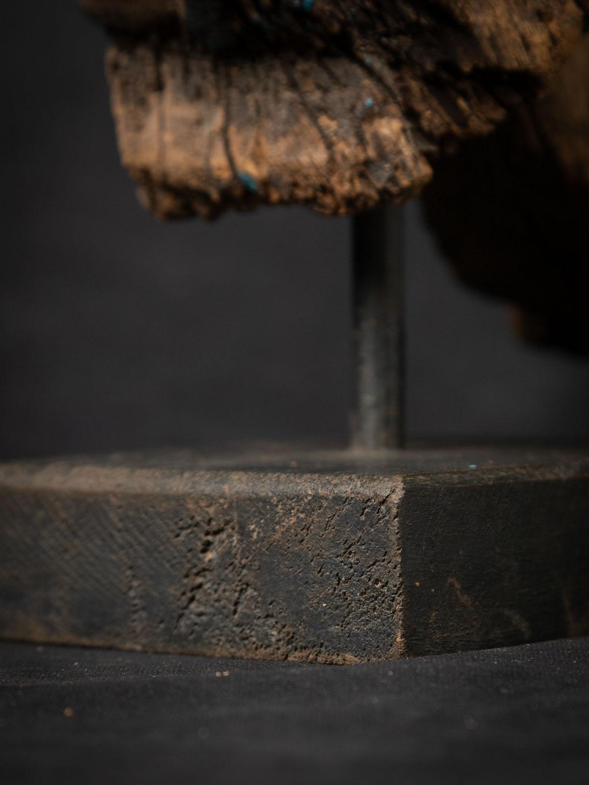 18th century Antique wooden temple fragment of a Horse head 11