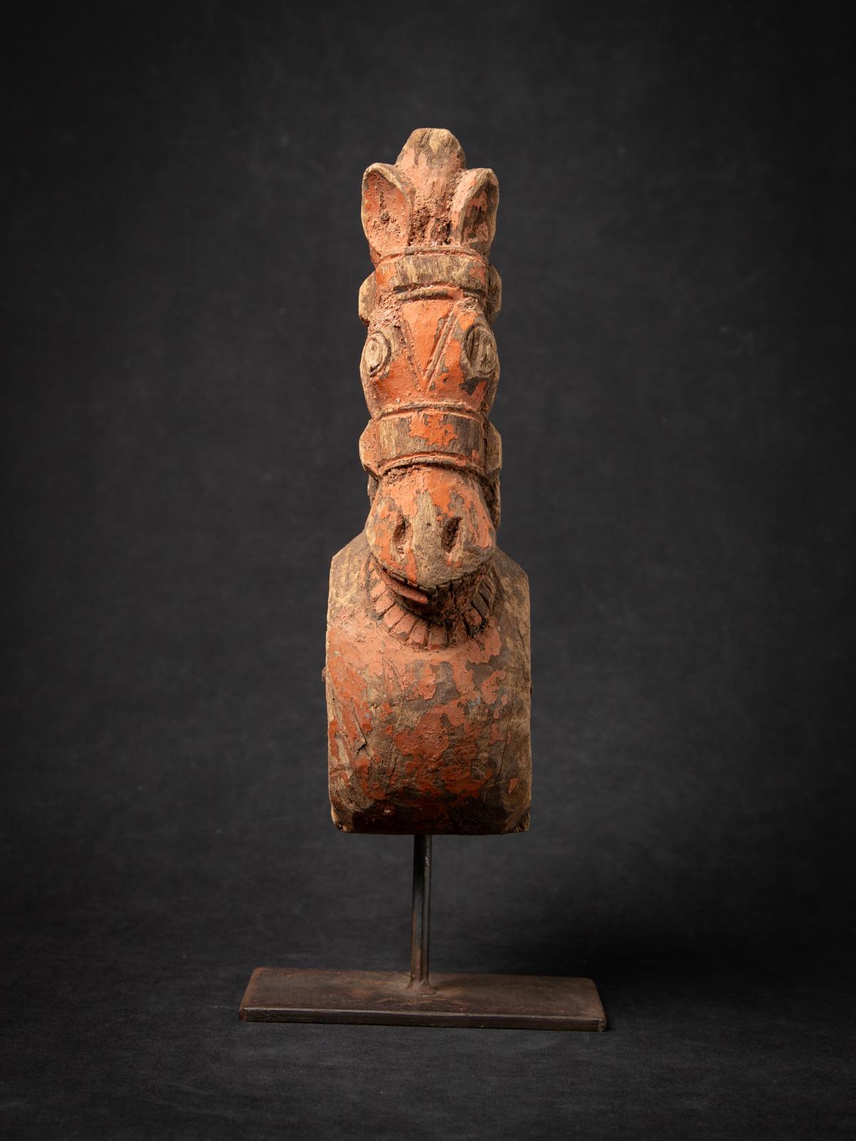 18th century Antique wooden temple fragment of a Horse head For Sale 13