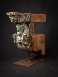 18th century Antique wooden temple fragment of a Horse head