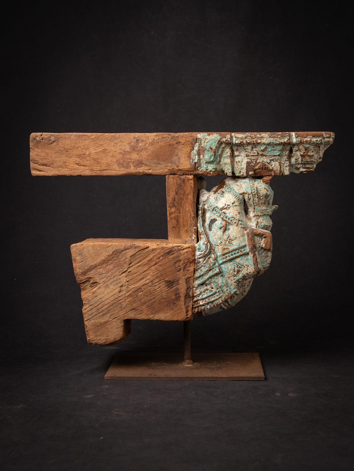 18th Century and Earlier 18th century Antique wooden temple fragment of a Horse head For Sale