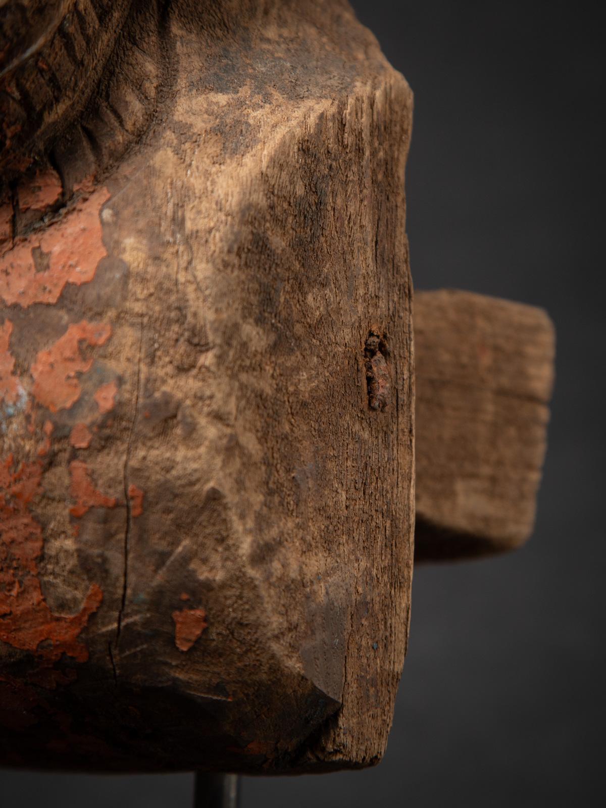 18th Century and Earlier 18th century Antique wooden temple fragment of a Horse head For Sale