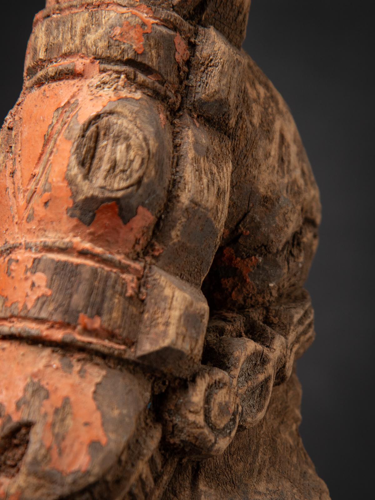 Wood 18th century Antique wooden temple fragment of a Horse head For Sale