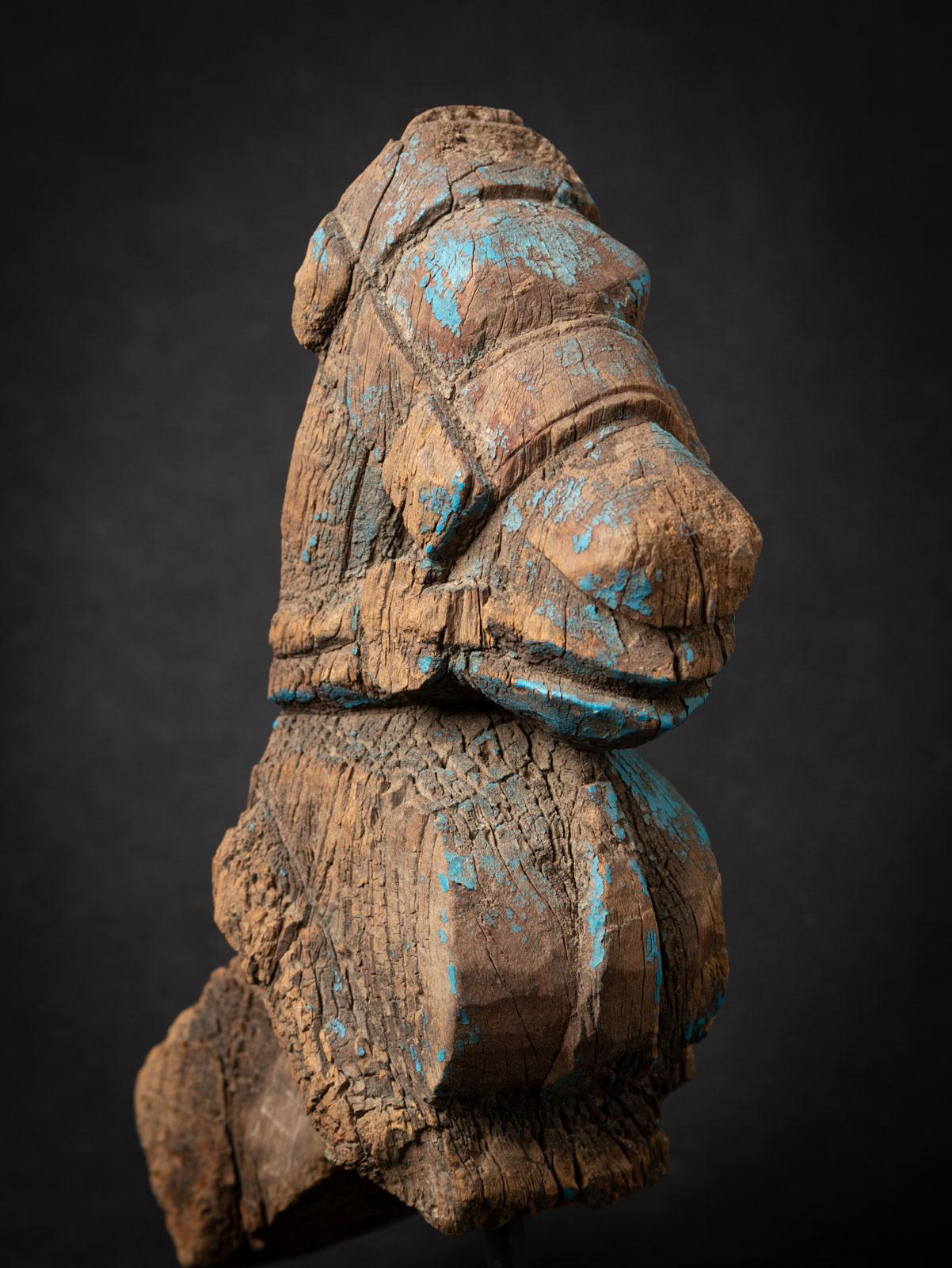18th century Antique wooden temple fragment of a Horse head 1