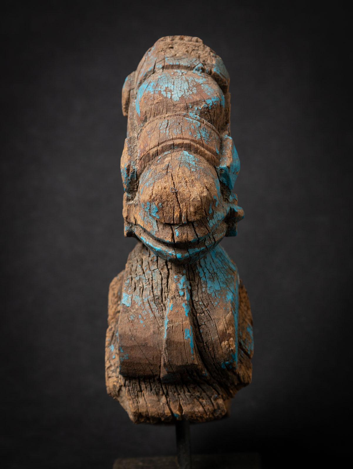 18th century Antique wooden temple fragment of a Horse head 2