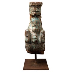 18th century Antique wooden temple fragment of a Horse head