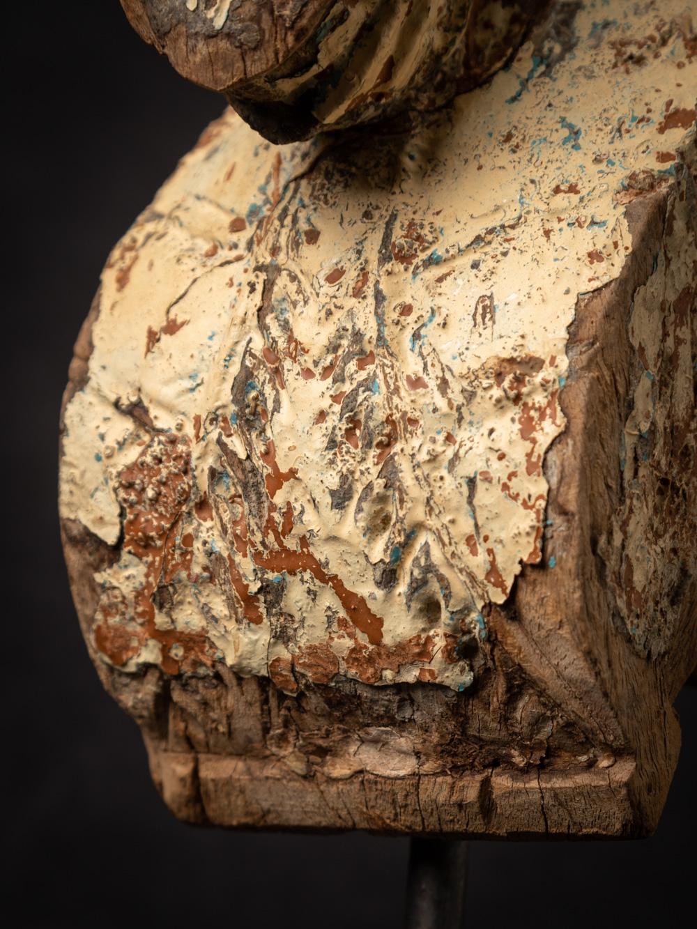 Antikes Tempelfragment eines Pferdekopfes aus Indien aus Holz aus dem 18. Jahrhundert im Angebot 8