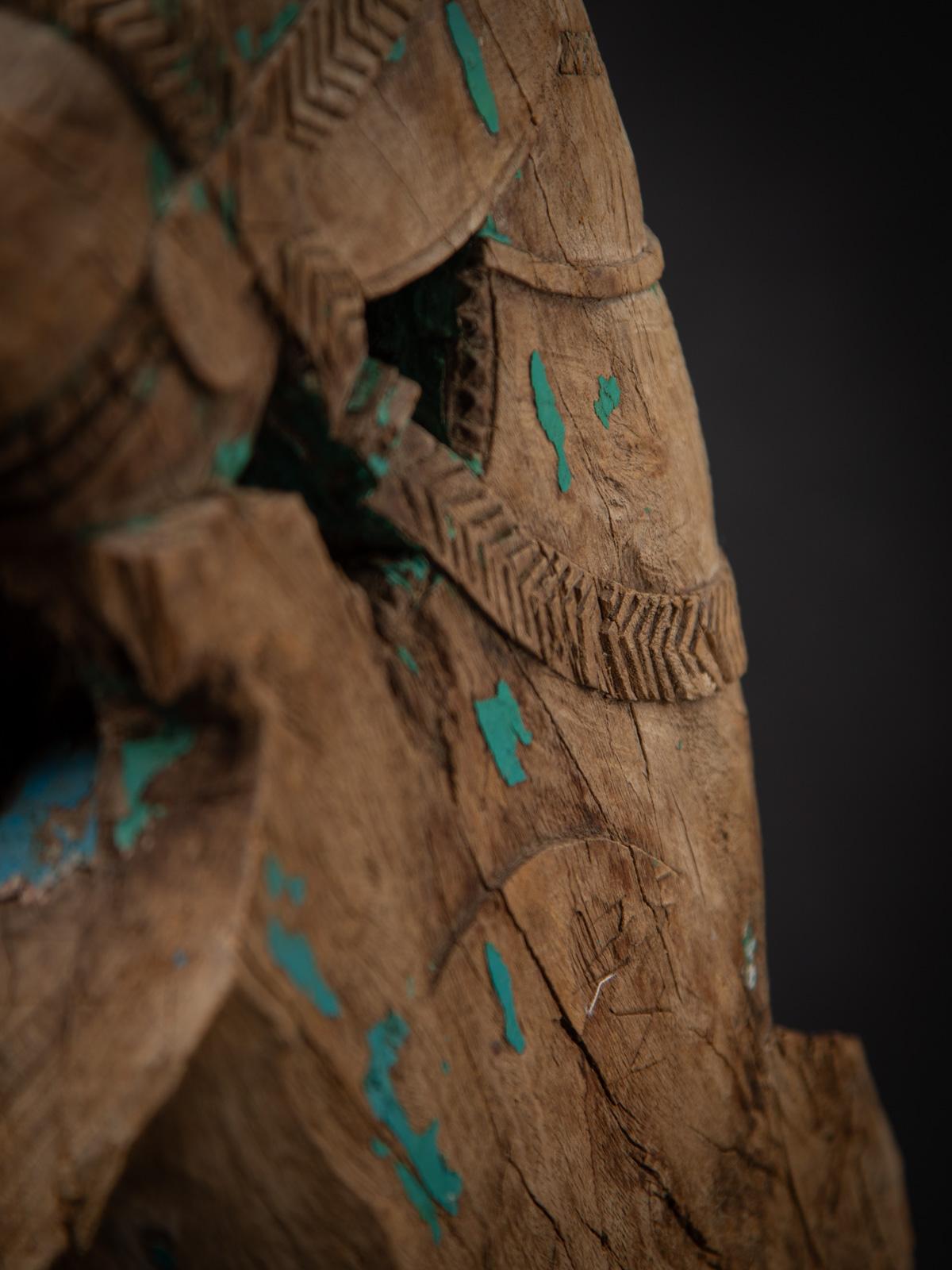 18th century Antique wooden temple fragment of a Horse head from India For Sale 10