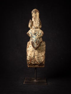 18th Century antique wooden temple fragment of a Horse head from India